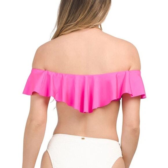 Trina Turk Monaco Off The Shoulder Bandeau Top in Pink Size 4 - Picture 2 of 2